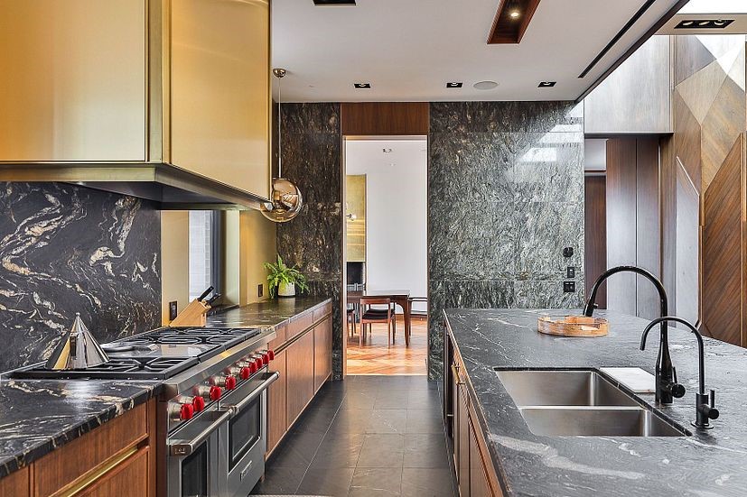Titanium Black Leathered Granite Countertops
